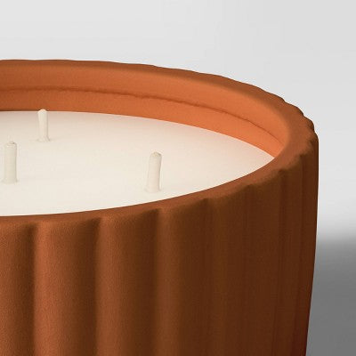 Ceramic Citronella Cotton Wick Outdoor Candle 5 Wick Brown 22oz - Threshold