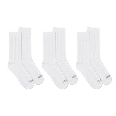 Women's Fruit of the Loom Cotton Comfort 3pk Crew Socks - White 4-10: Midweight, Cotton Blend, Machine Washable