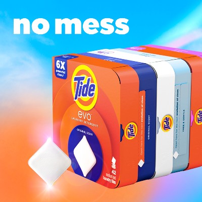 Tide Evo Original Laundry Detergent Tiles - 16ct: Box, Cold Water Detergent, Dye-Free, High Efficiency