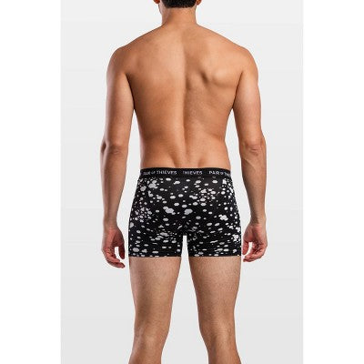 Pair of Thieves Men's Super Fit Polka Dot Boxer Briefs - Black/White S: Lightweight Mesh, Full Waistband Elastic