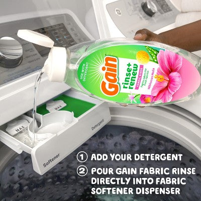 Gain Rinse + Renew Fabric Rinse - Hibiscus Hula - Rinse Out Odors - 48 fl oz