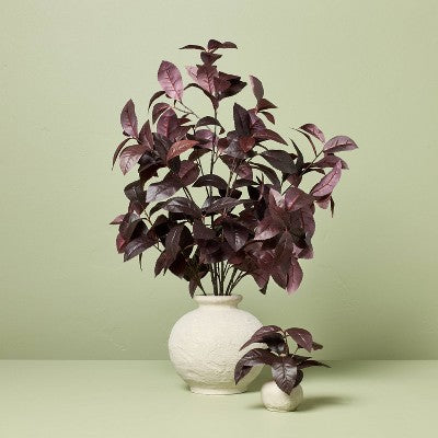 26" Black Plum Leaf Artificial Fall Arrangement - Hearth & Hand with Magnolia (LOCAL PICKUP ONLY)