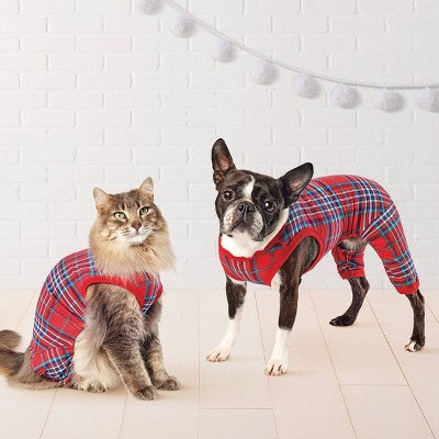 Plaid Jersey Matching Family Dog and Cat Pajamas - Wondershop Red S