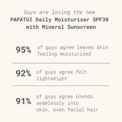 Papatui Men's Broad Spectrum Sunscreen SPF 30 Daily Facial Moisturizer with Zinc Oxide - 2.5oz: Unscented, Mineral Sunscreen Cream