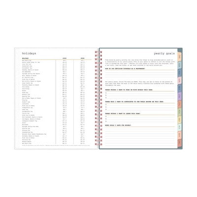 WAAV Planner 2025 Weekly/Monthly Planner 9.25"x7.87" Wirebound Frosted Transition: Adult Calendar, Tabs, Multicolored