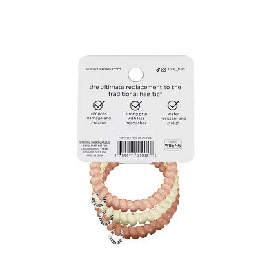 TELETIES Small Hair Ties - For the Love of Nudes - 3pk