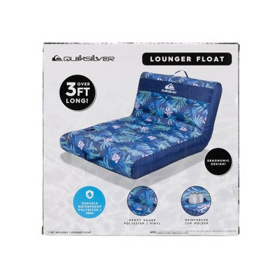 Quiksilver Floral Mini Lounger Pool Float- Blue