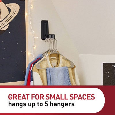 Command Damage-Free Hanging Folding Clothes Hanger with 4 Refill Strips