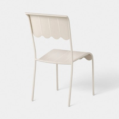 Scallop Slat Outdoor Armless Patio Dining Stacking Chair Cream - Room Essentials (LOCAL PICKUP ONLY)