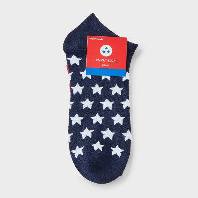 Women's American Flag Low Cut Socks - Red/White/Blue 4-10