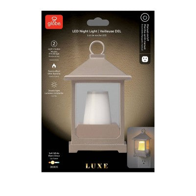 Globe Electric LED On/OFF Switch Flameless Candle Night Light with 2 Light Modes: Plug-In Novelty Nightlight for Kids