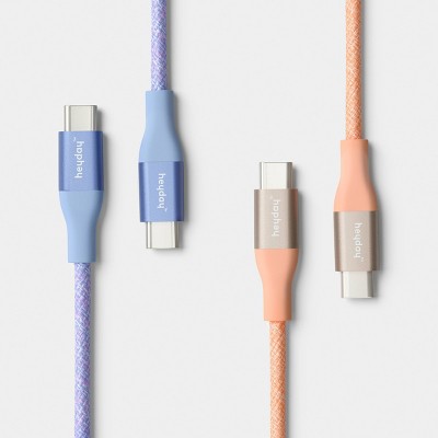 4ft USB-C to USB-C Braided Cable 2pk - heyday Peri-Blue Peach