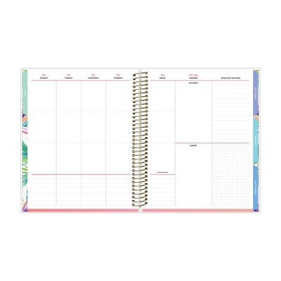 Blue Sky 7"x9" Livewell 2025-2026 Weekly/Monthly Spiral Coil Planner Laminated Lynnie Navy Waves