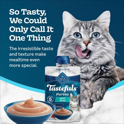 Blue Buffalo Tastefuls Adult Cat Treat Tuna Puree Spouted Pouch - 3oz