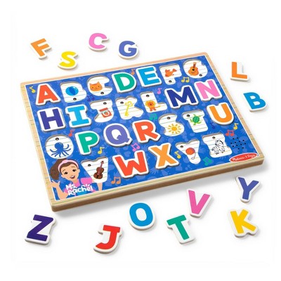 Melissa & Doug Ms. Rachel Wooden Phonics Alphabet Sound Puzzle with Light-Activated Sound Effects, 26-Piece: Educational Aid