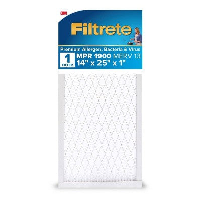 Filtrete 14''x25''x1'' Premium Allergen Bacteria and Virus Air Filter 1900 MPR: MERV 13 Electrostatic for Home Furnaces (LOCAL PICKUP ONLY)