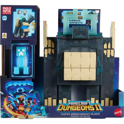 Minecraft Dungeons II Twisted Warden Figure, Lights & Sounds, Slam Attack Action & Soul Corrupted Creeper Figure