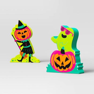Wood Pumpkins Mini Mantle Halloween Decorative Figurine Set - Hyde & EEK! Boutique