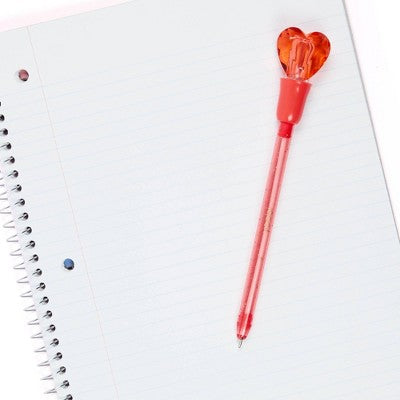 Yoobi Novelty Ballpoint Pen Light Up Red Heart
