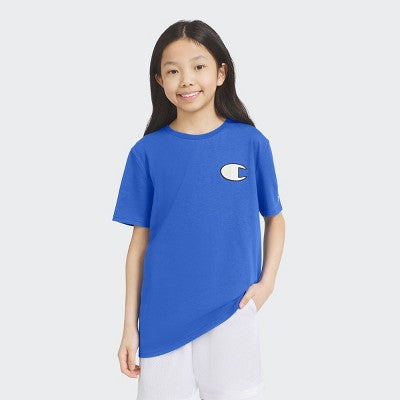 Champion Kids' Signature Patch Graphic T-Shirt - Blue M 10/12