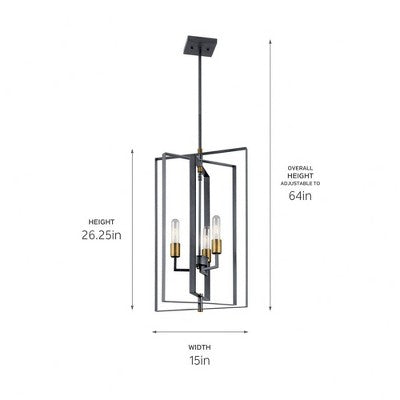 Kichler Lighting Taubert 3 - Light Pendant in Black (LOCAL PICKUP ONLY)