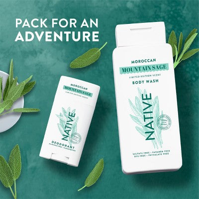 Native Limited Edition Aluminum-Free and Residue-Free Global Flavors Deodorant - Moroccan Mountain Sage - 2.65 fl oz