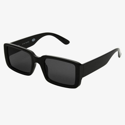 Women's Plastic Rectangle Sunglasses - Universal Thread Black: Scratch-Resistant, UV Protection, Recycled Frame