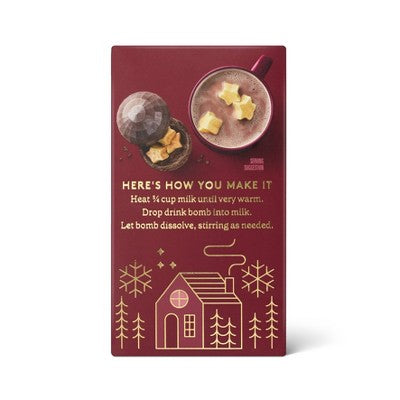Silver Metallic Disco Hot Christmas Cocoa Bomb with Star Shaped Marshmallows - 1.6oz - Favorite Day