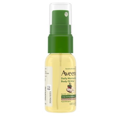 Aveeno Daily Moisturizing Body Oil Mist with Oat and Jojoba Oil - Hypoallergenic - Cocoa Butter Vanilla Scent- .8 fl oz