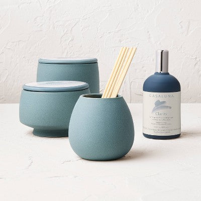 2-Wick Ceramic Jar Candle with Lid Clarity 7.5oz - Casaluna