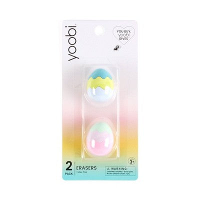 Yoobi 2pk Eraser 3D Easter Eggs