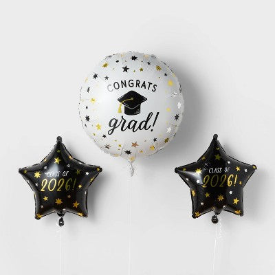 3pc Graduation Foil Balloon Bundle - Spritz