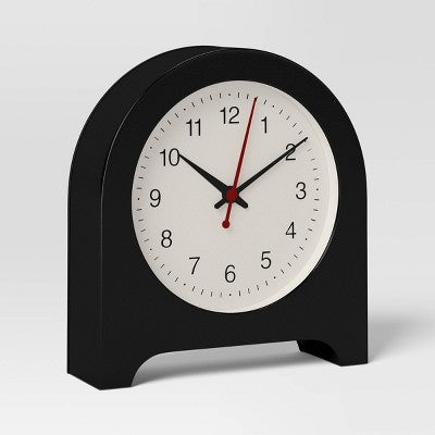 6" Arch Table Clock Black - Room Essentials