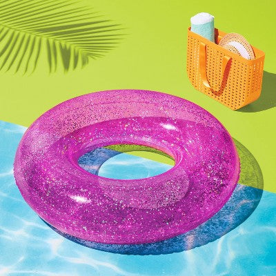 36" Glitter Pool Inner Tube - Sun Squad Pink