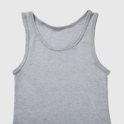 Hanes Originals Girls' 3pk Solid Ribbed Tank Top - White/Pink/Gray M