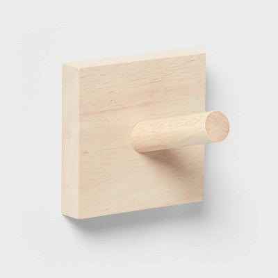 Wood Single Hook Natural - Brightroom