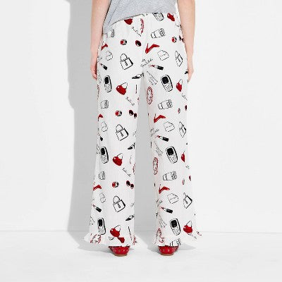 Women's The Devil Wears Prada AOP Graphic Pull-On Pants White XS