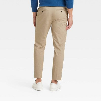 Men's Extended Tab Slim Fit Trousers -Goodfellow & Co Khaki 30x30