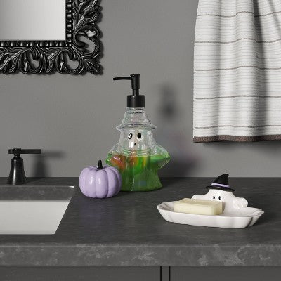 Halloween Ghost Iridescent Glass Soap Pump - Hyde and EEK! Boutique
