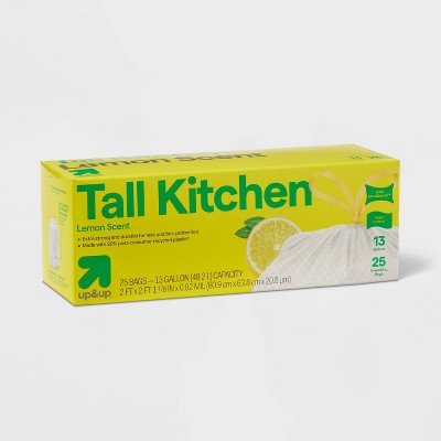 UltraStretch Tall Kitchen Drawstring Trash Bags - Lemon Squeeze - 13gal/25ct - up&up