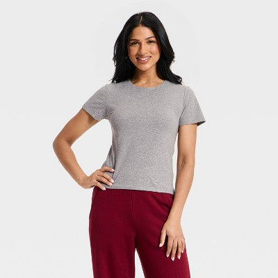 Women's Short Sleeve Sculpt T-Shirt - A New Day Gray XL