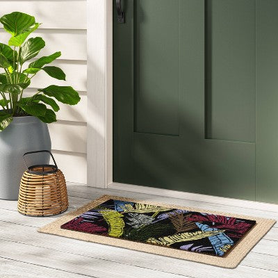 1'6"x2'6" Palm and Banana Rectangular Outdoor Tropical Doormat Navy Blue - Threshold (LOCAL PICKUP ONLY)