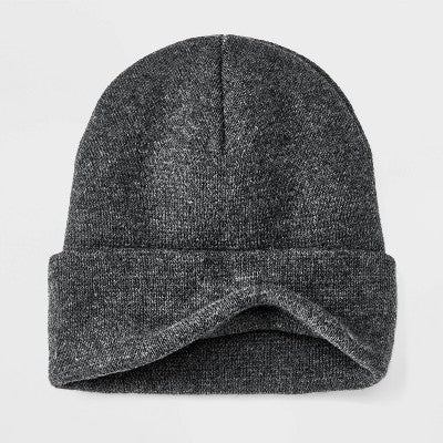 Men's Knit Cuffed Beanie - Goodfellow & Co Charcoal Gray