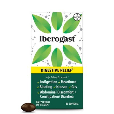 Iberogast Softgels Dual Action Digestive Relief Daily Herbal Supplements - 30ct