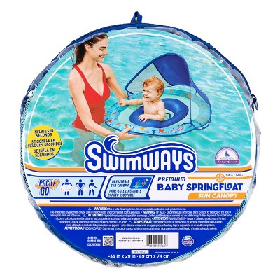 Swimways Sun Canopy Spring Float with Hyper-Flate Valve - Shark