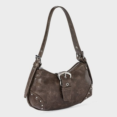 Curved Buckle Shoulder Bag - Wild Fable Brown