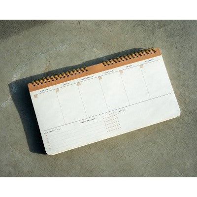 Denik 12" Desk Planner Crinkle Faux Leather White