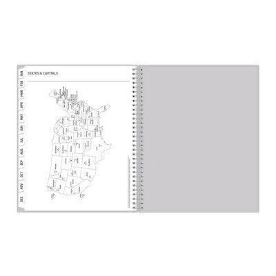 BlueSky 2025 Weekly/Monthly Planner 11.18"x9.37" Wirebound Gray Arrows: Adult Stationery, Paper, Tabs, 8.5x11 Inches
