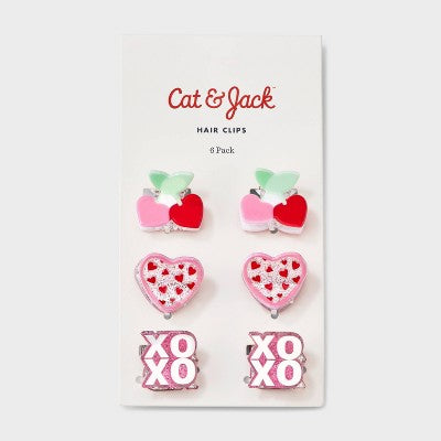Girls' 6pk Heart Mini Claw Clip Set - Cat & Jack