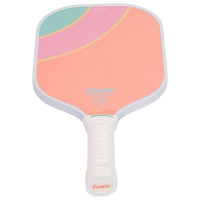 Franklin Sports 2 Player Poly Paddle with Ball Set - Yellow/Green: Fiberglass Core for Traditional Racquet Shape in Pickleball